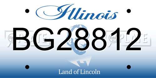 BG28812 Illinois License Plate