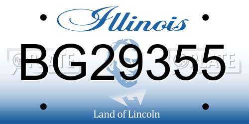 BG29355 Illinois License Plate