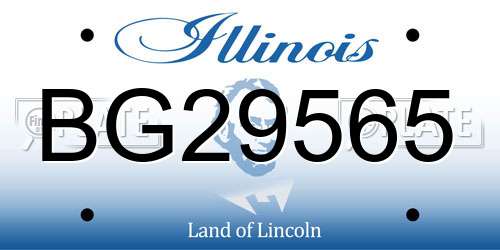 BG29565 Illinois License Plate