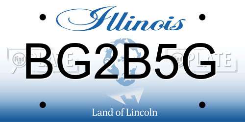 BG2B5G Illinois License Plate