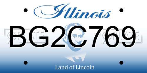 BG2C769 Illinois License Plate