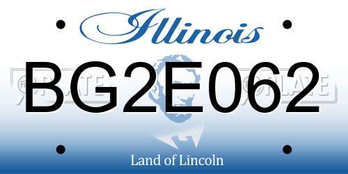 BG2E062 Illinois License Plate