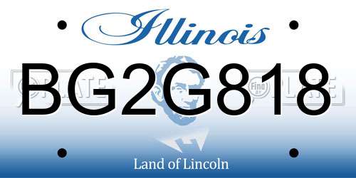 BG2G818 Illinois License Plate