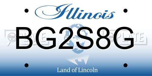 BG2S8G Illinois License Plate