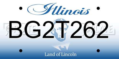 BG2T262 Illinois License Plate