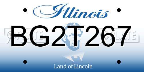 BG2T267 Illinois License Plate
