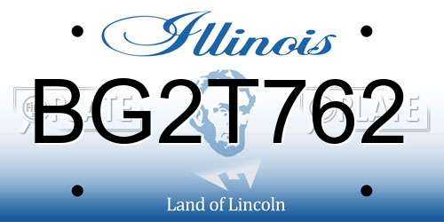 BG2T762 Illinois License Plate