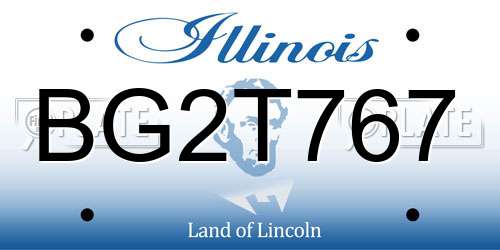BG2T767 Illinois License Plate