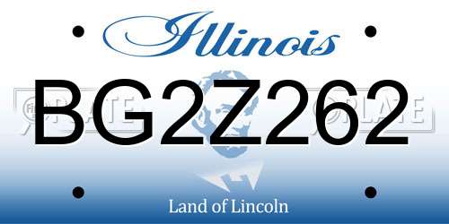 BG2Z262 Illinois License Plate