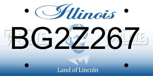 BG2Z267 Illinois License Plate