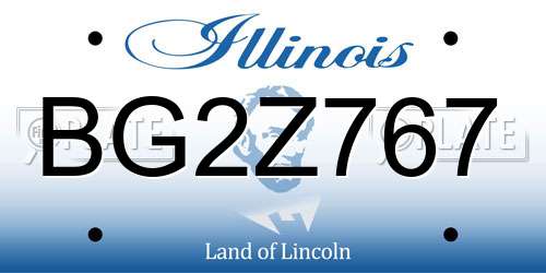 BG2Z767 Illinois License Plate