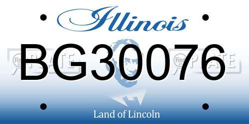BG30076 Illinois License Plate