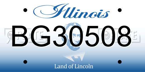 BG30508 Illinois License Plate