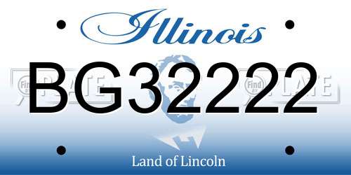 BG32222 Illinois License Plate