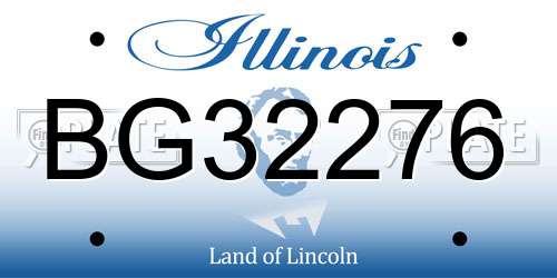 BG32276 Illinois License Plate