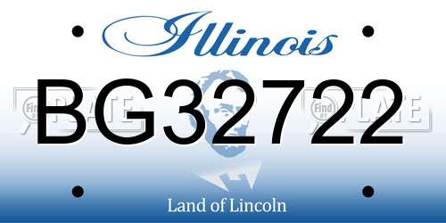 BG32722 Illinois License Plate