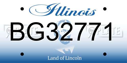 BG32771 Illinois License Plate