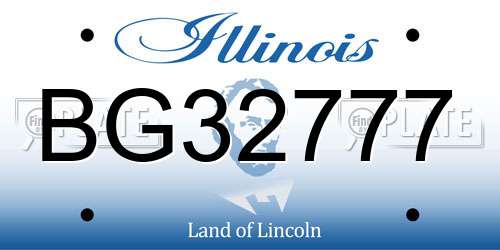 BG32777 Illinois License Plate