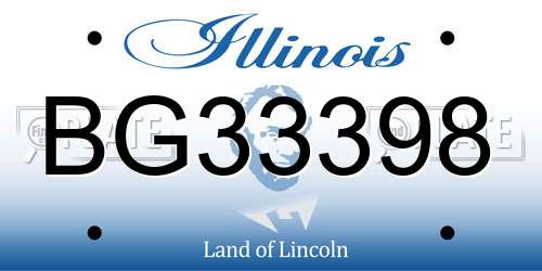 BG33398 Illinois License Plate