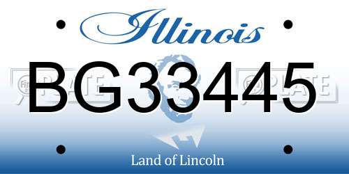 BG33445 Illinois License Plate