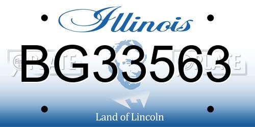 BG33563 Illinois License Plate