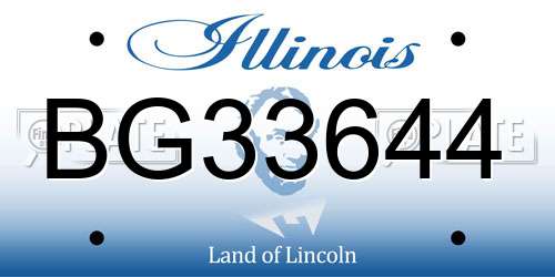 BG33644 Illinois License Plate