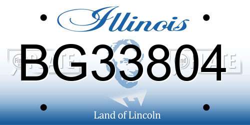 BG33804 Illinois License Plate