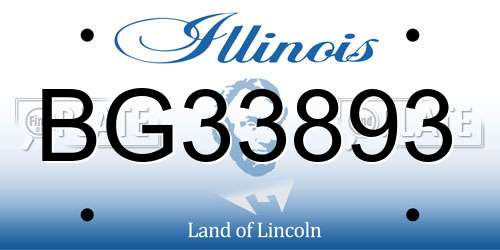 BG33893 Illinois License Plate