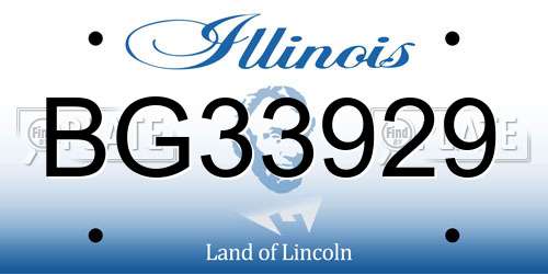 BG33929 Illinois License Plate