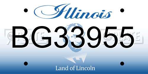 BG33955 Illinois License Plate