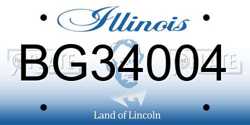 BG34004 Illinois License Plate