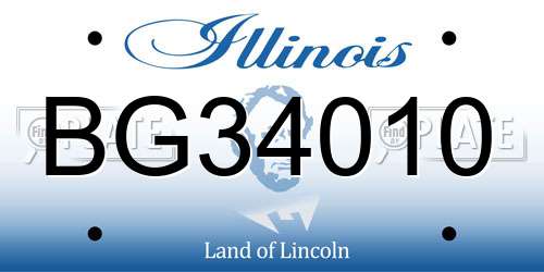 BG34010 Illinois License Plate