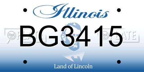 BG3415 Illinois License Plate