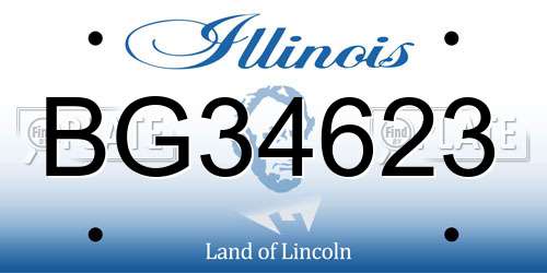 BG34623 Illinois License Plate