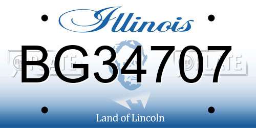 BG34707 Illinois License Plate