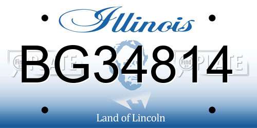 BG34814 Illinois License Plate
