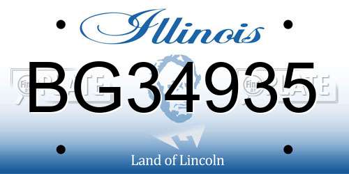 BG34935 Illinois License Plate