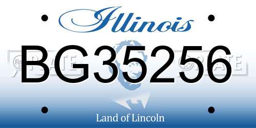 BG35256 Illinois License Plate