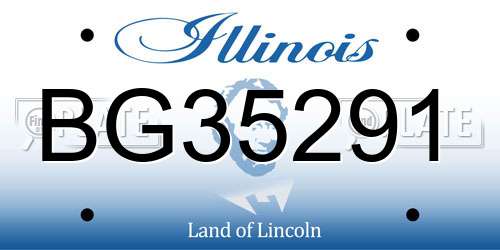 BG35291 Illinois License Plate