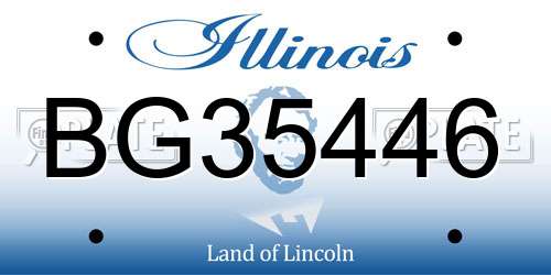 BG35446 Illinois License Plate