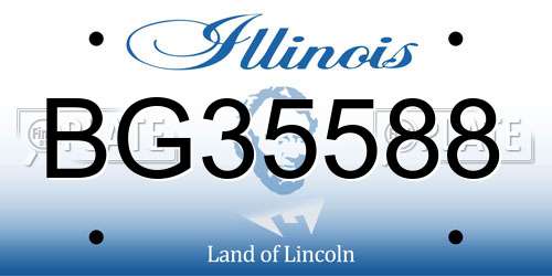 BG35588 Illinois License Plate