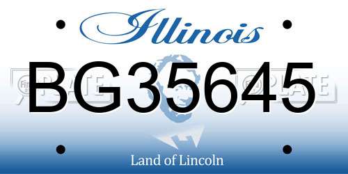 BG35645 Illinois License Plate