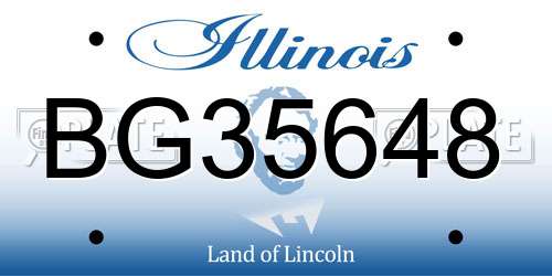 BG35648 Illinois License Plate