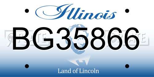 BG35866 Illinois License Plate