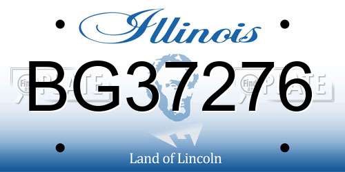 BG37276 Illinois License Plate