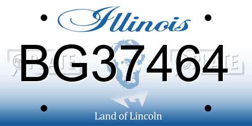 BG37464 Illinois License Plate