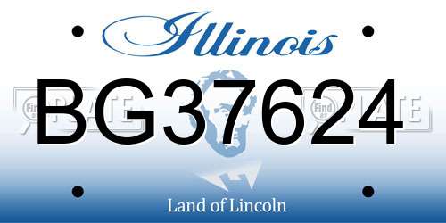BG37624 Illinois License Plate