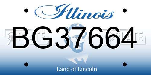 BG37664 Illinois License Plate
