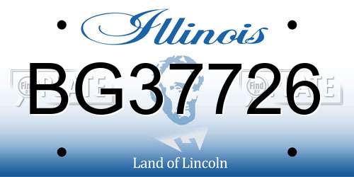 BG37726 Illinois License Plate