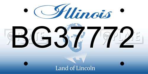 BG37772 Illinois License Plate